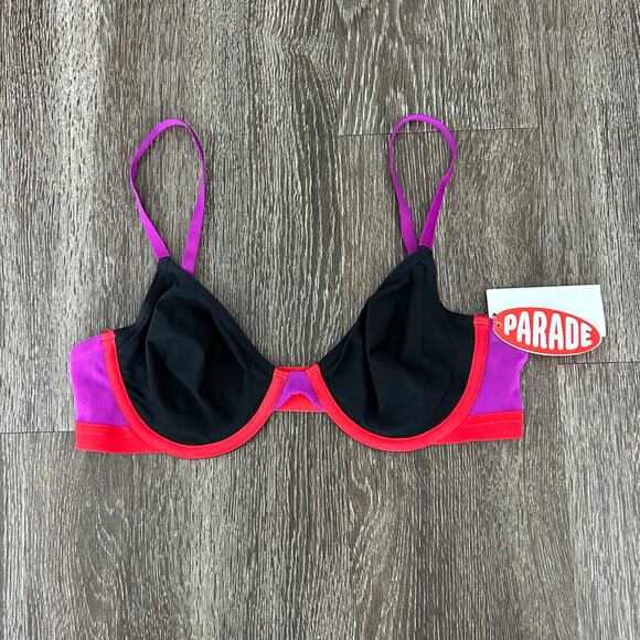 NWT Parade Re:Play Unlined‎ Underwire Bra XS Eightball Colorblock Ultra Soft - Picture 3 of 16